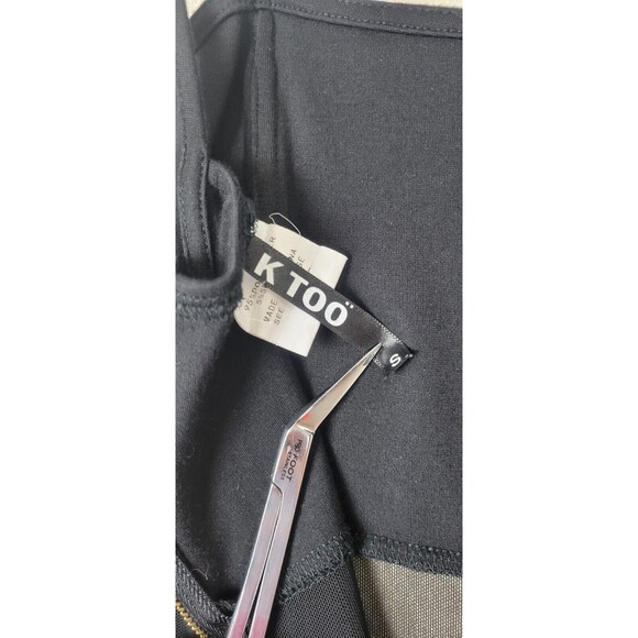 K Too Women's Sleeveless Dress Black Mesh Panels Size Small Zipper Back - Picture 9 of 11